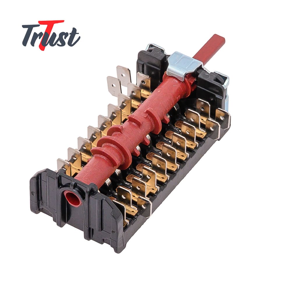 Prepínač rúry Amica 8071441 – detail kontaktov (10 funkcií + 0)